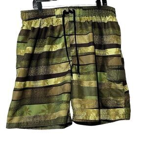Sonoma Swimming Trunks‎ Men's Size XXL Green Tropical Board Shorts Surfing Water